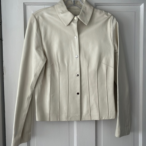 Siena Studio Jackets & Blazers - Vintage Leather Ivory Snap Jacket